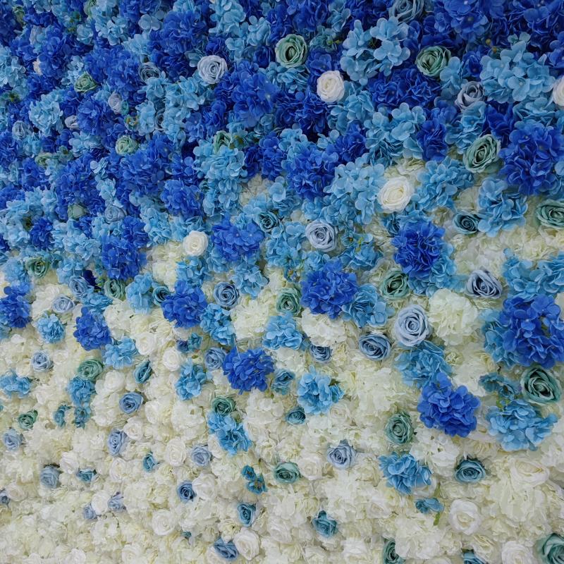 Blue and White Flower Wall