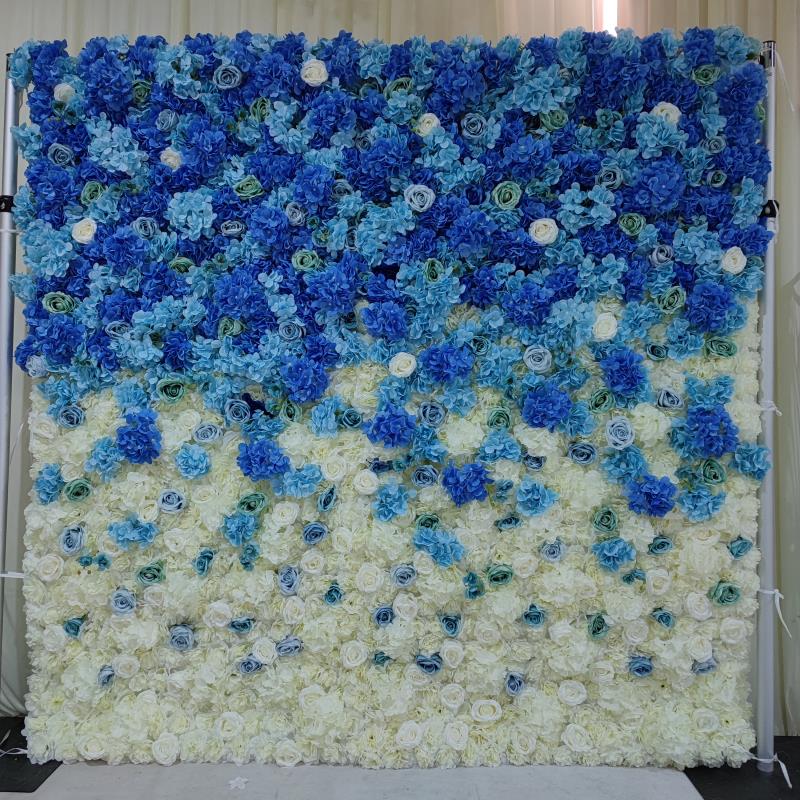 Blue and White Flower Wall