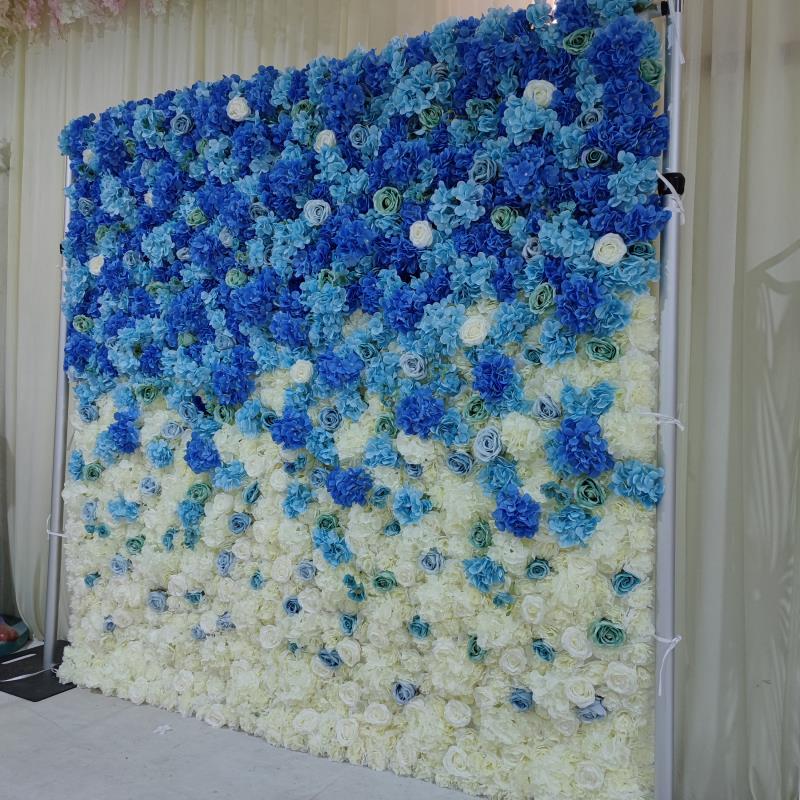 Blue and White Flower Wall