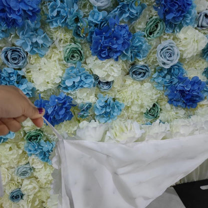 Blue and White Flower Wall